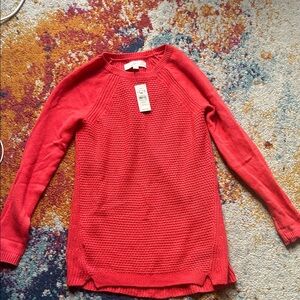 LOFT Coral Crew Neck Sweater